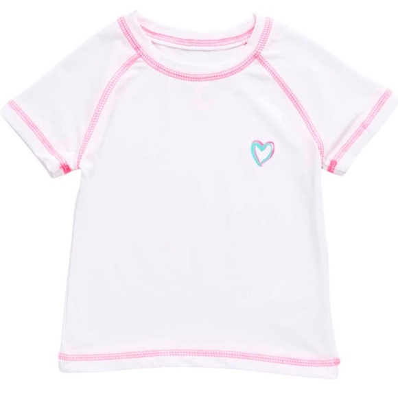 Pink Platinum Short Sleeve Rash Guard Swim Shirt Size 4T - Picture 1 of 3